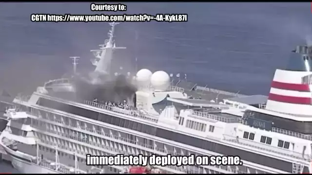 Maritime News/Japanese Cruise Ship on fire at Yokohama, Japan