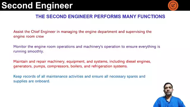 who is the Second Engineer on a ship? what are his responsibilities? -www.maritimeplatform.com